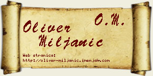 Oliver Miljanić vizit kartica